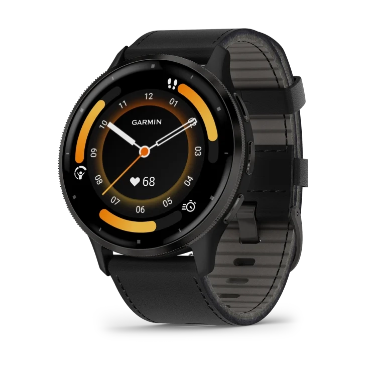 Venu® 3 1-2 Venu 3 Black Two Bands Slate Leather - Image 1